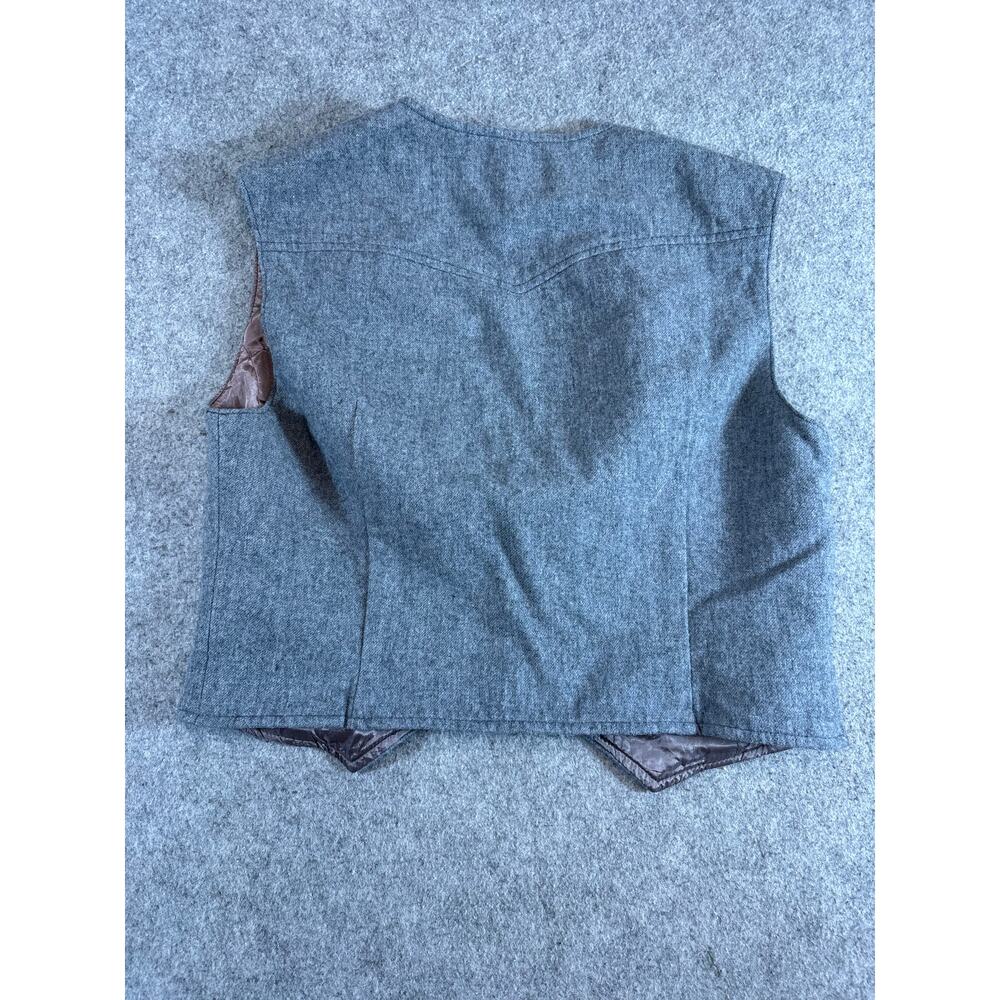 Vintage 70s Pendleton Single Breasted Waistcoat Vest Womens Small Gray Western - Picture 6 of 7